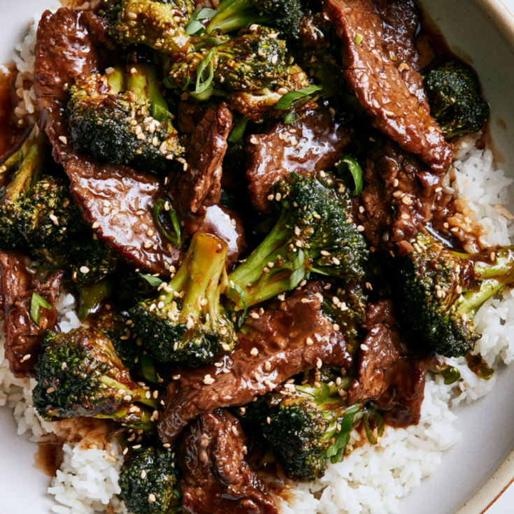 Crockpot Beef and Broccoli over rice
