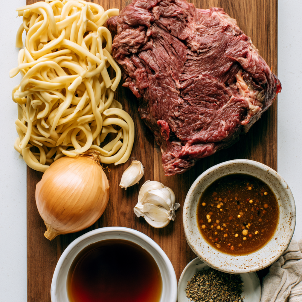 Crockpot Beef and Noodles-ingredients