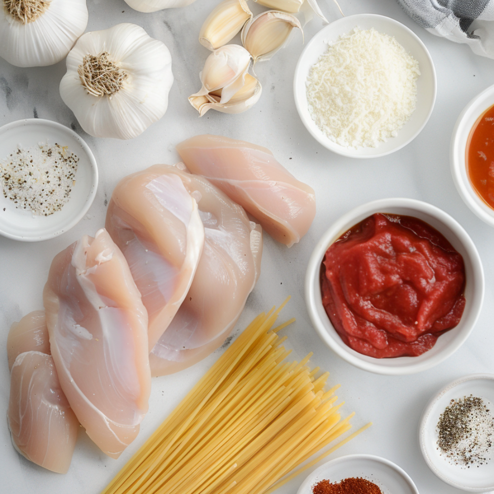 Crockpot Chicken Spaghetti -ingredients