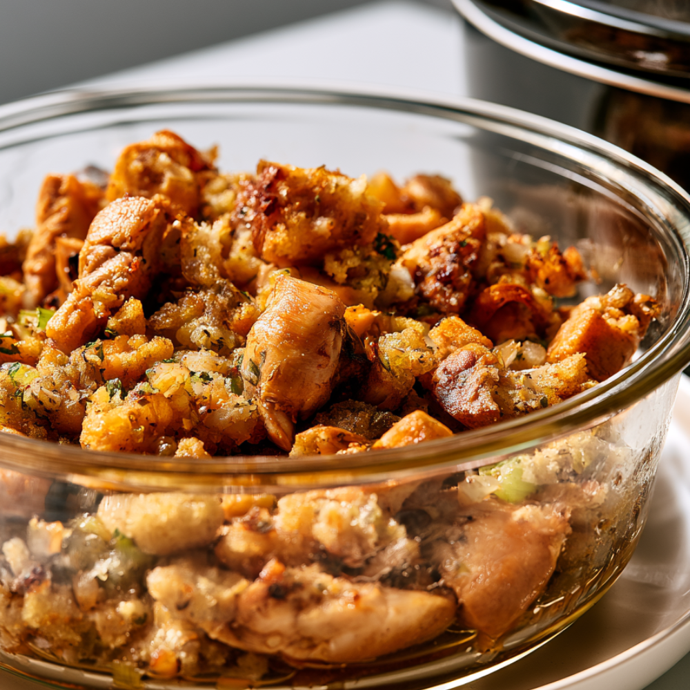 Crockpot Chicken and Stuffing-serving