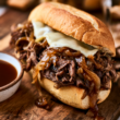 Crockpot French Dip Sandwiches with cheese