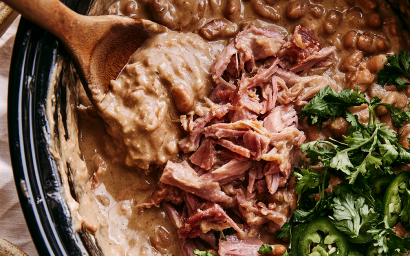 Crockpot Ham and Beans Slow Cooker