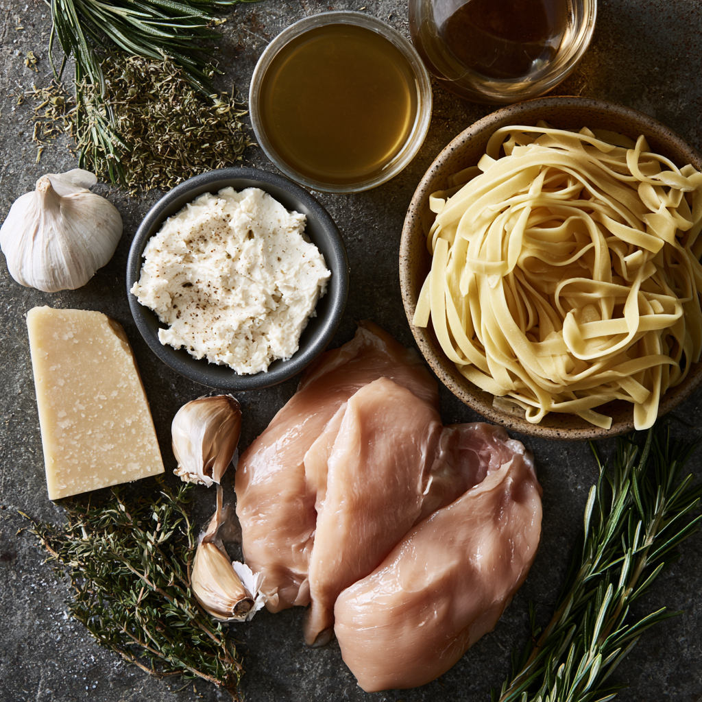Crockpot Olive Garden Chicken Pasta Ingredients