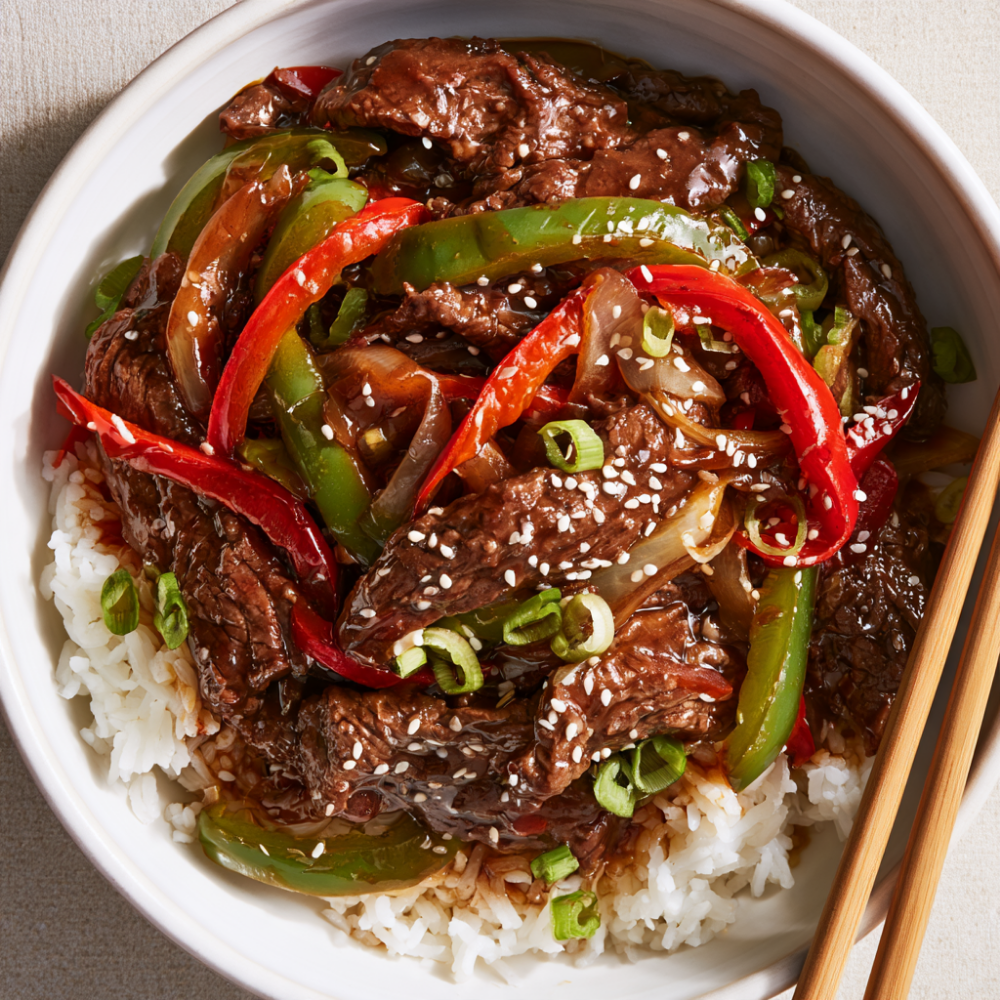 Crockpot Pepper Steak over rice