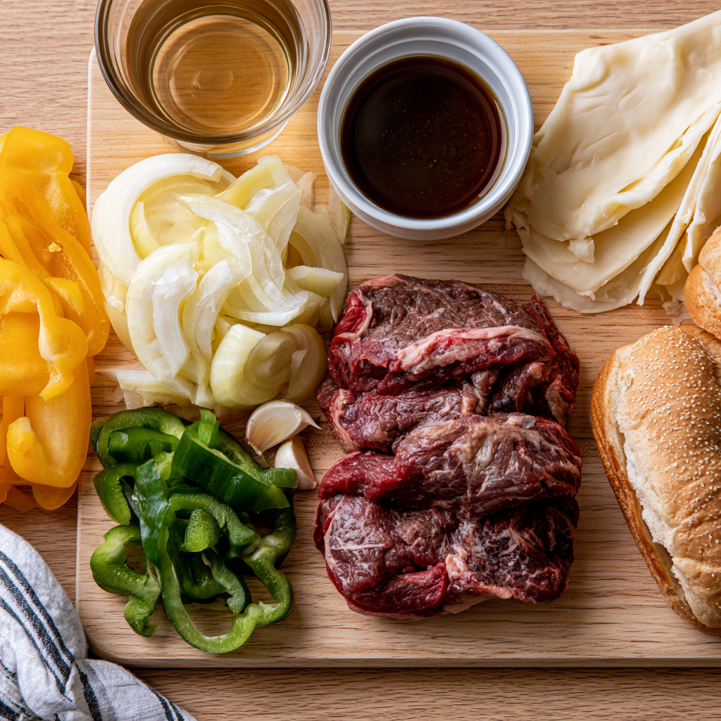 Crockpot Philly Cheesesteak Ingredients