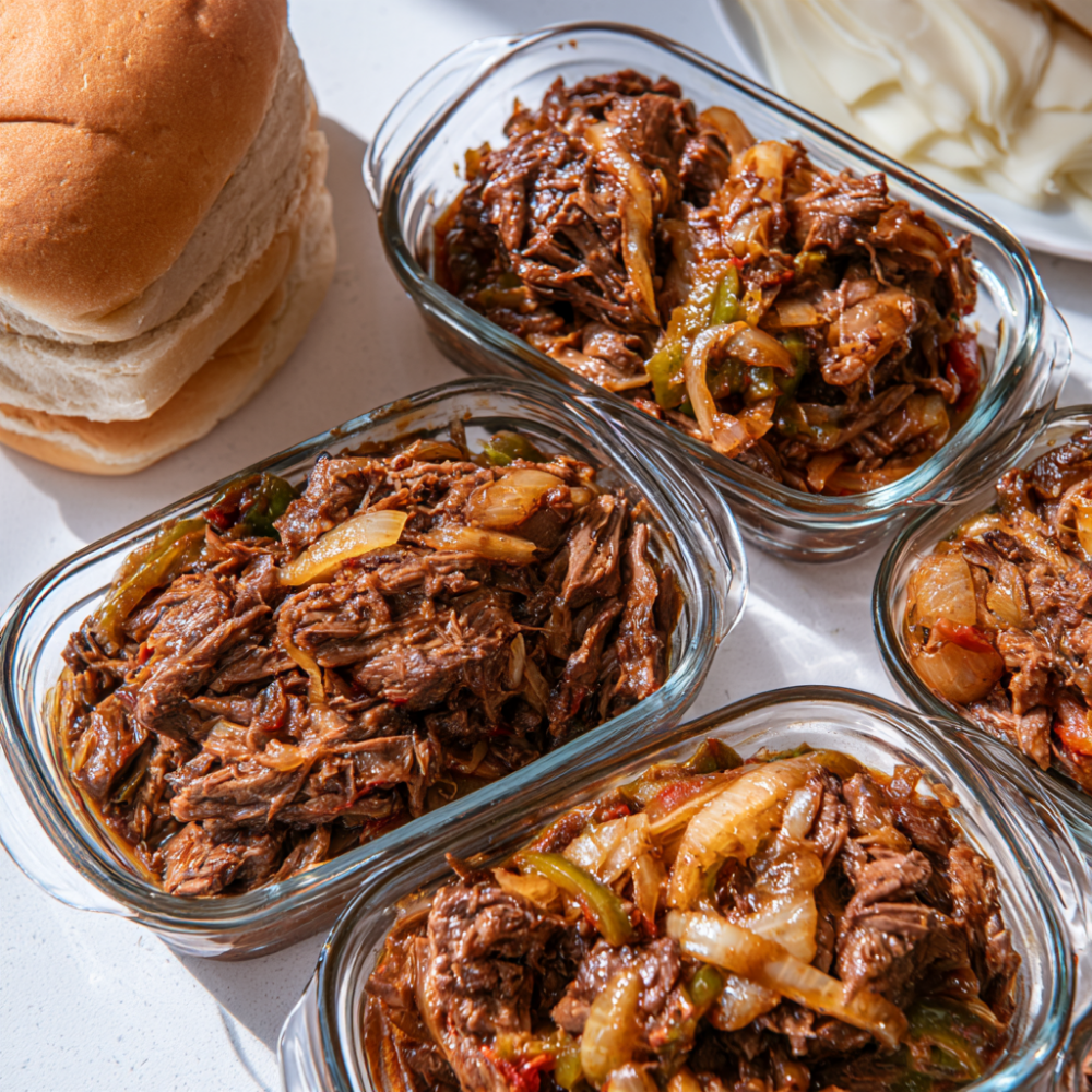 Crockpot Philly Cheesesteak Meal Prep