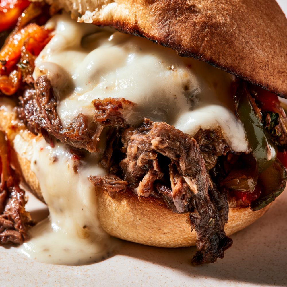 Crockpot Philly Cheesesteak - Sandwich