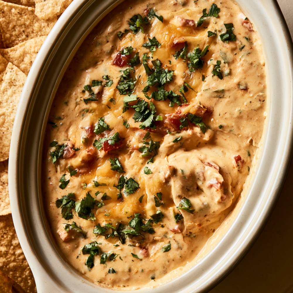 High-Protein Crockpot Queso Dip