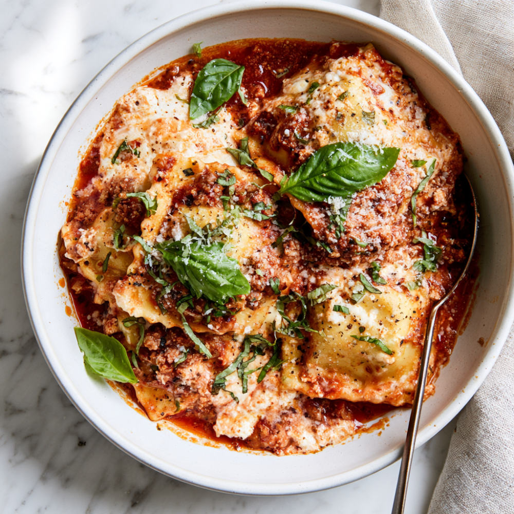 Crockpot Ravioli Lasagna-Bowl