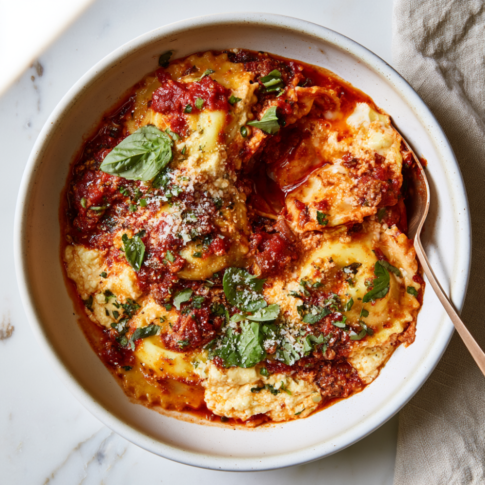 Crockpot Ravioli Lasagna-Served