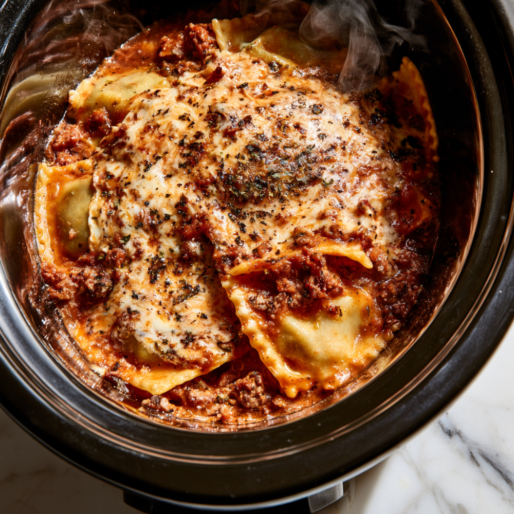 Crockpot Ravioli Lasagna
