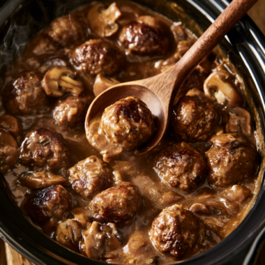 Crockpot Salisbury Meatballs