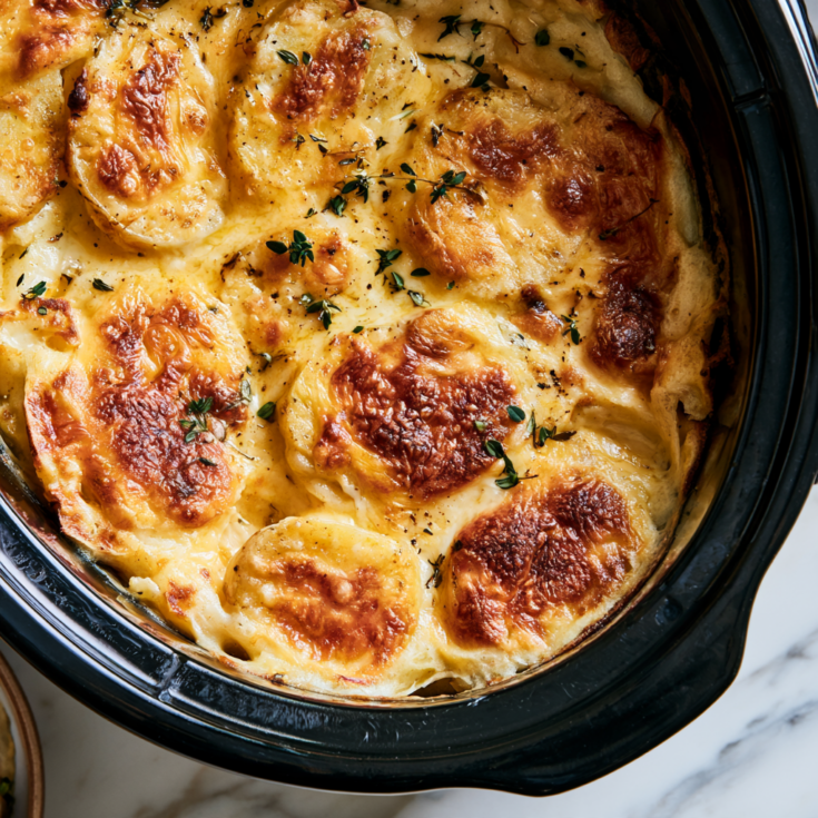 Crockpot Scalloped Potatoes - closeup
