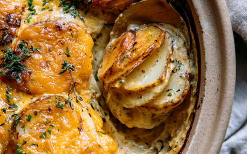 Crockpot Scalloped Potatoes -scooped