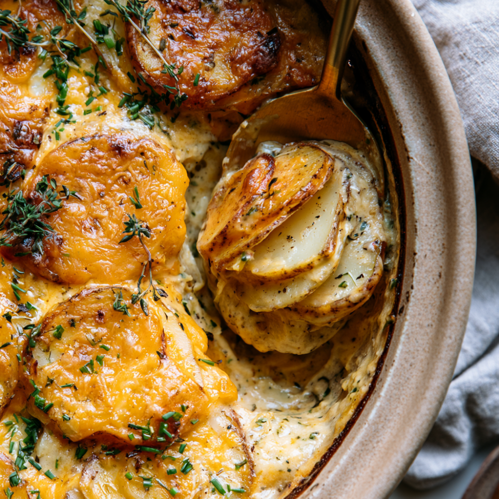 Crockpot Scalloped Potatoes -scooped