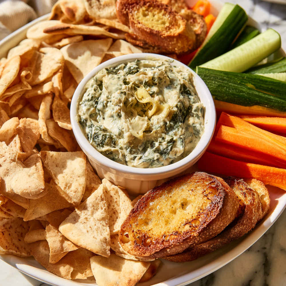 Crockpot Spinach Artichoke Dip-serving suggestions
