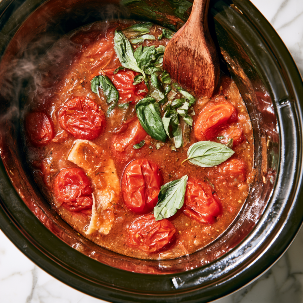 Crockpot Tomato Soup Recipe-process