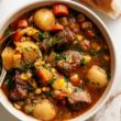 Crockpot Vegetable Soup with Stew Meat-bowl