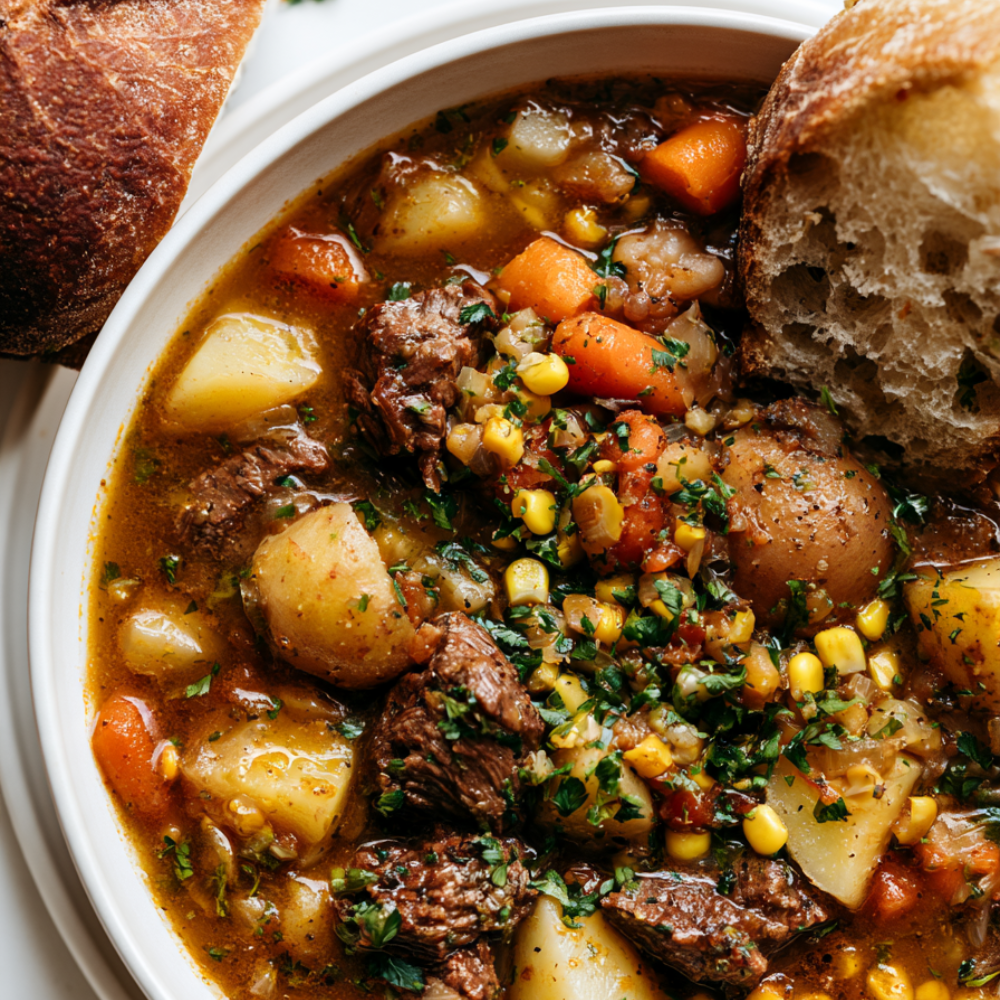 Crockpot Vegetable Soup with Stew Meat-serving suggestions