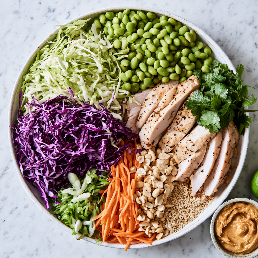 Crunchy Peanut Chicken Cabbage Salad -ingredients