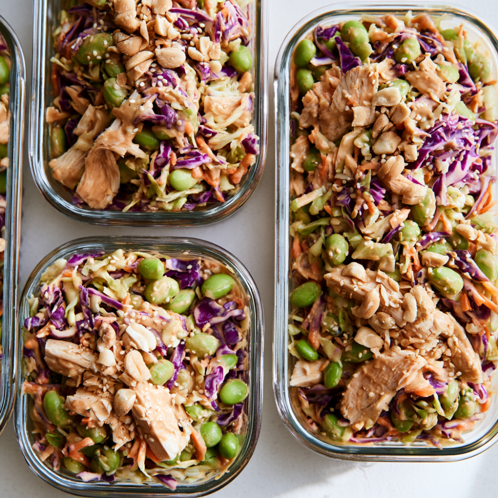 Crunchy Peanut Chicken Cabbage Salad -meal prep