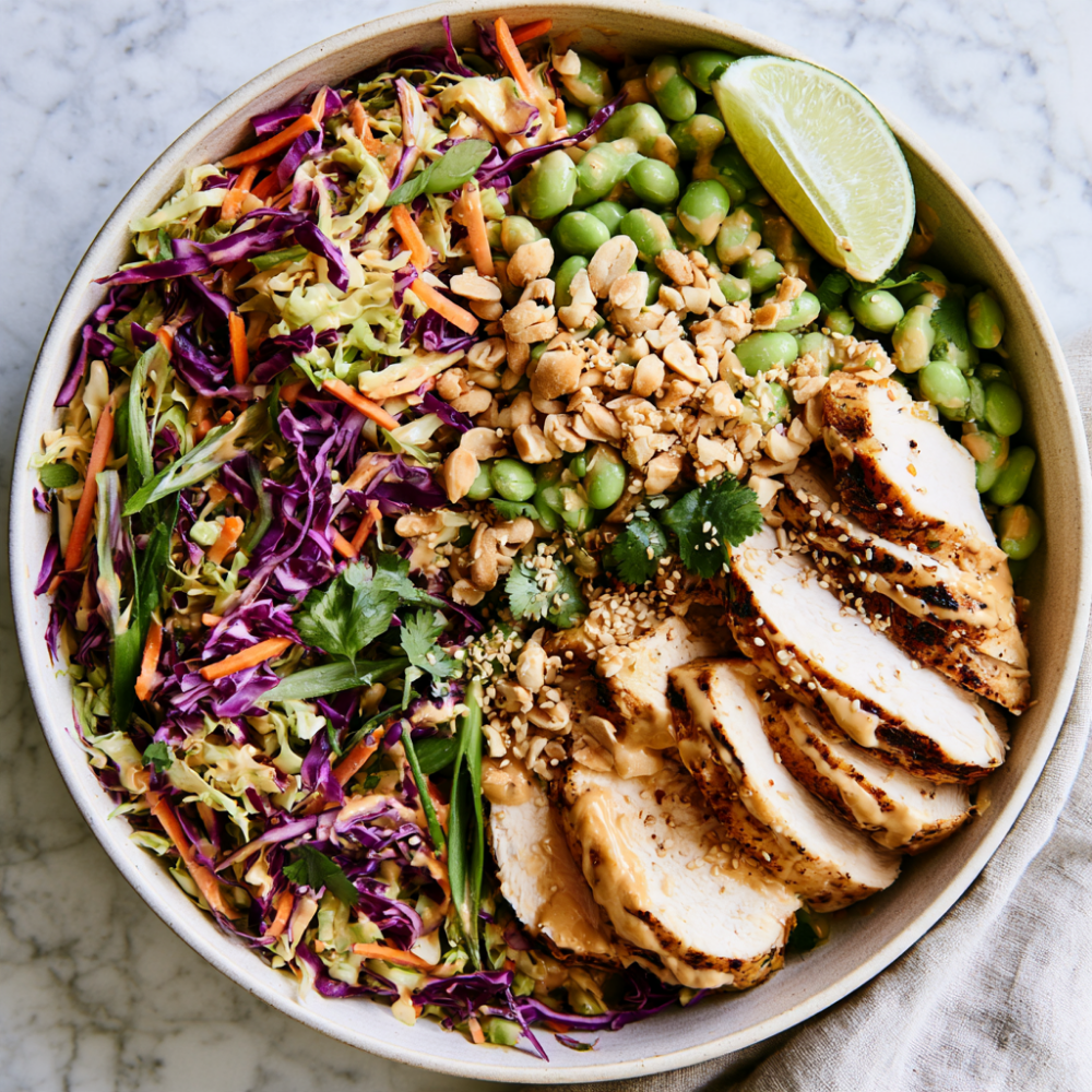 Crunchy Peanut Chicken Cabbage Salad