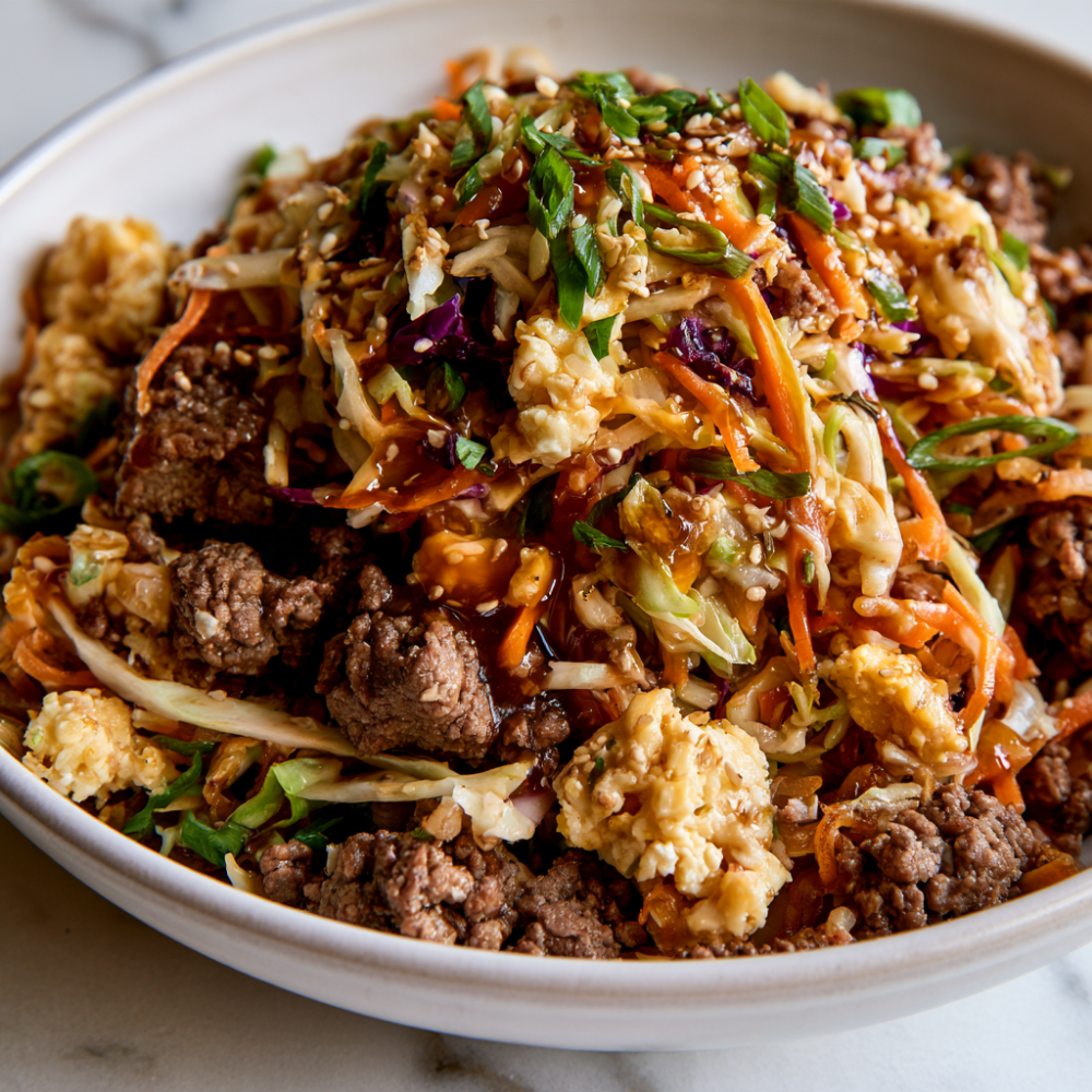 Deconstructed Egg Roll Bowls Shot