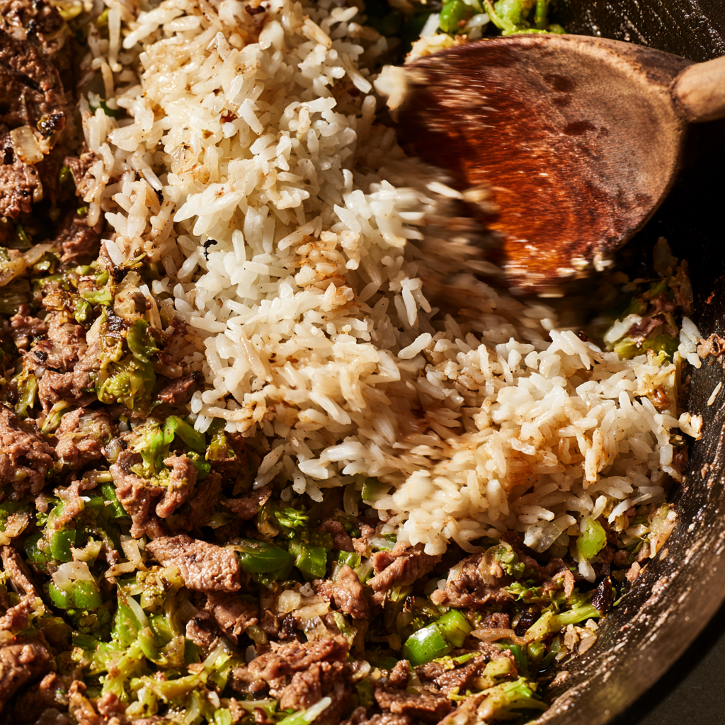Dirty Rice with Ground Beef -Cooking Process
