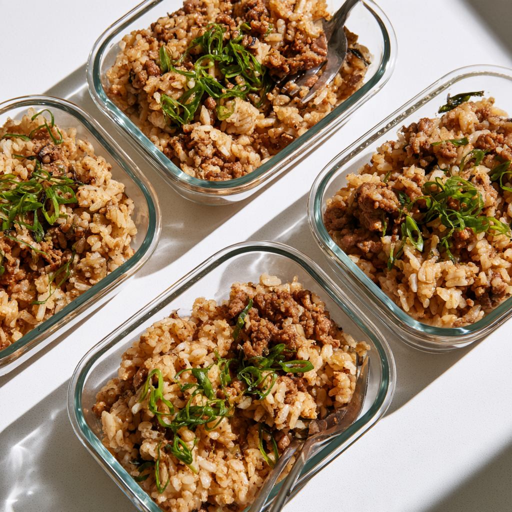Dirty Rice with Ground Beef Meal Prep