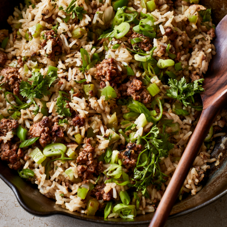 Dirty Rice with Ground Beef One Pan