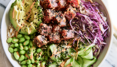 Easy Homemade Poke Bowl-with spicy mayo