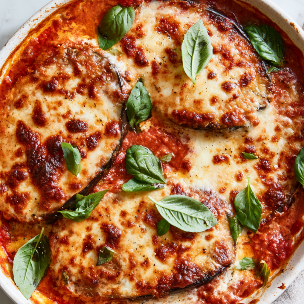 Eggplant Parmesan Recipe-close up