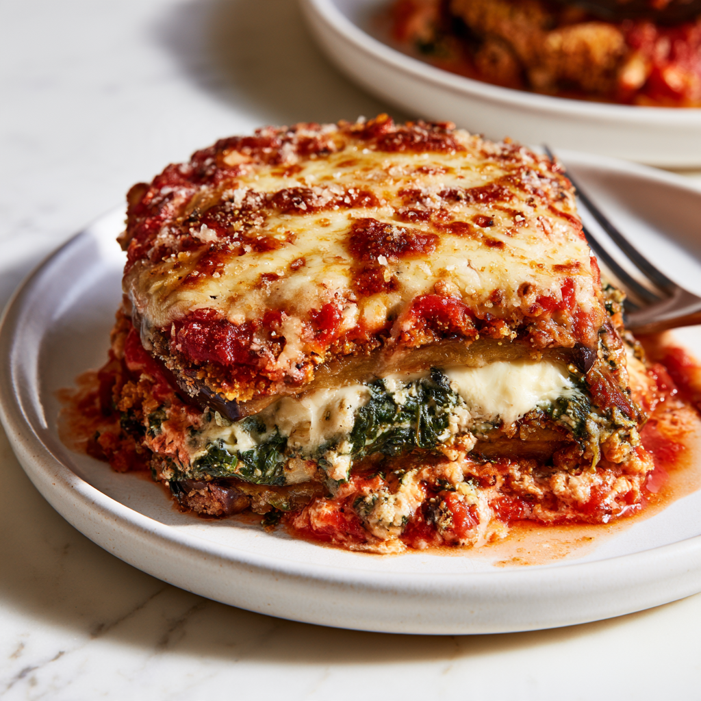 Eggplant Parmesan Recipe-served