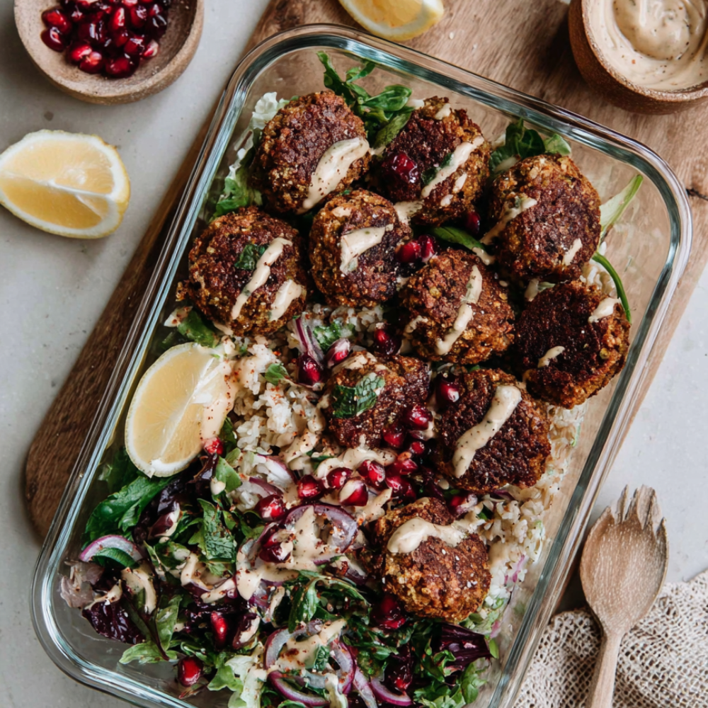 Falafel Recipe-meal prep bowl