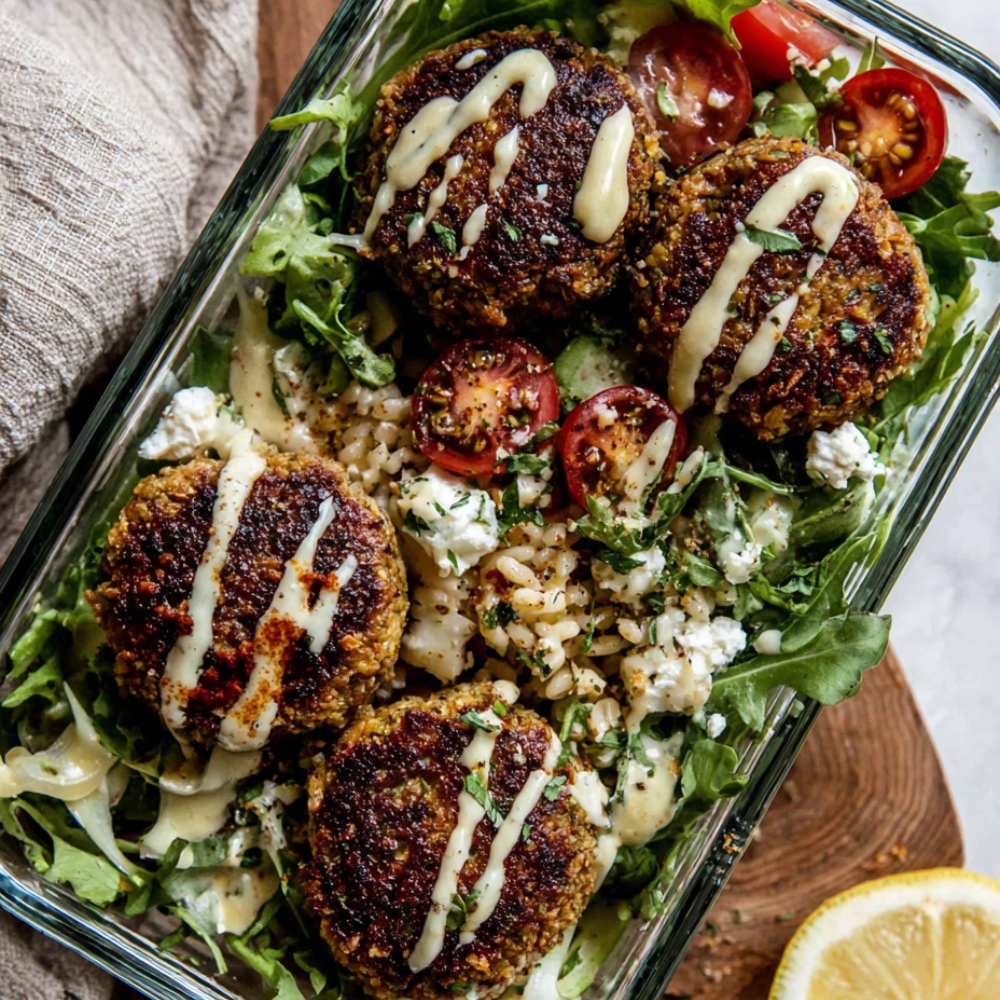 Falafel Recipe-meal prep salad
