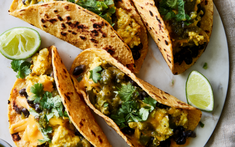 Freezer Breakfast Tacos with Black Beans & Eggs