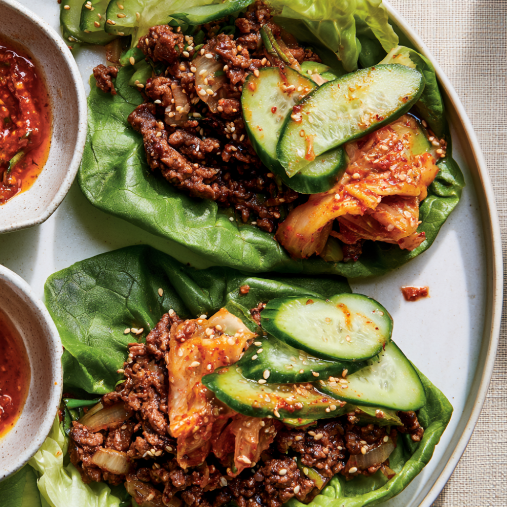 Ground Beef Bulgogi Bowls - Lettuce Cups