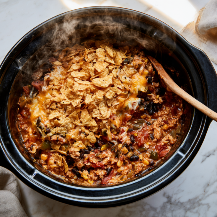 Ground Turkey Crockpot Taco Casserole