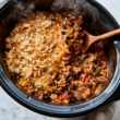 Ground Turkey Crockpot Taco Casserole-cheesy