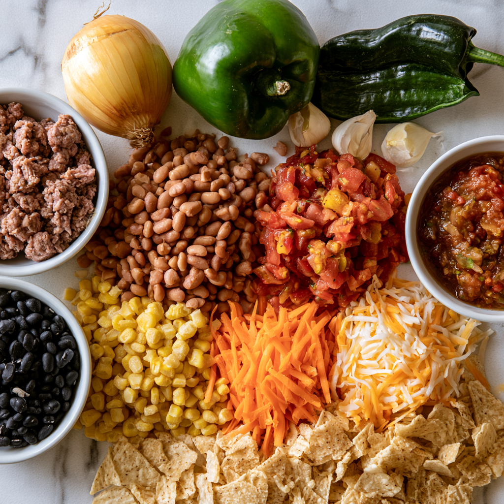 Ground Turkey Crockpot Taco Casserole-ingredients