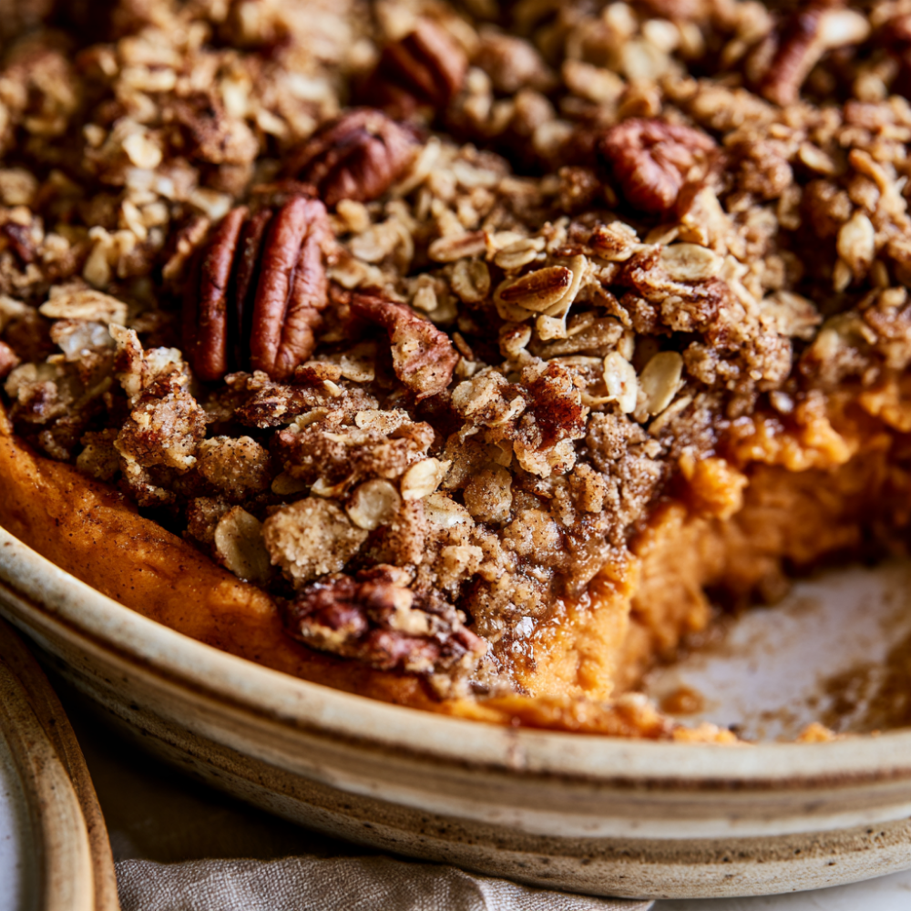 Healthy Sweet Potato Casserole with Paula Dean Inspired