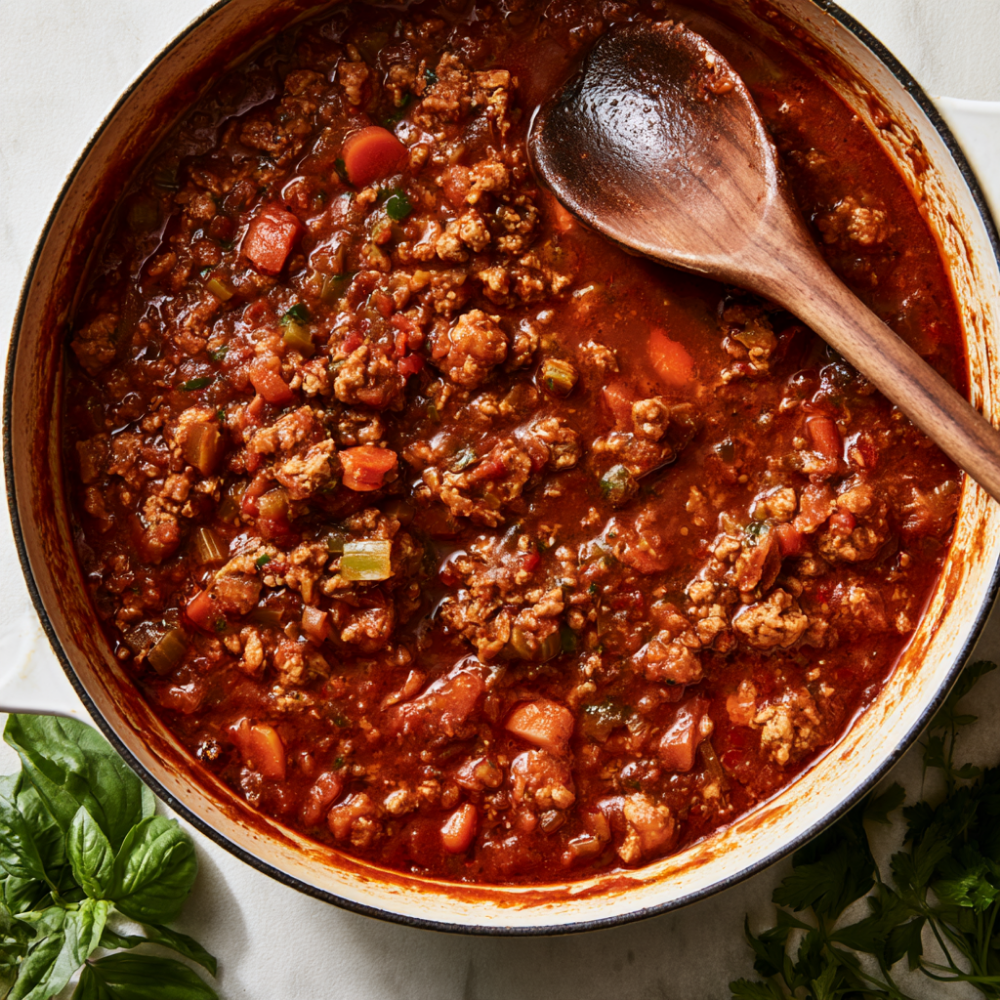 Healthy Turkey Bolognese Meal-Prep Pasta