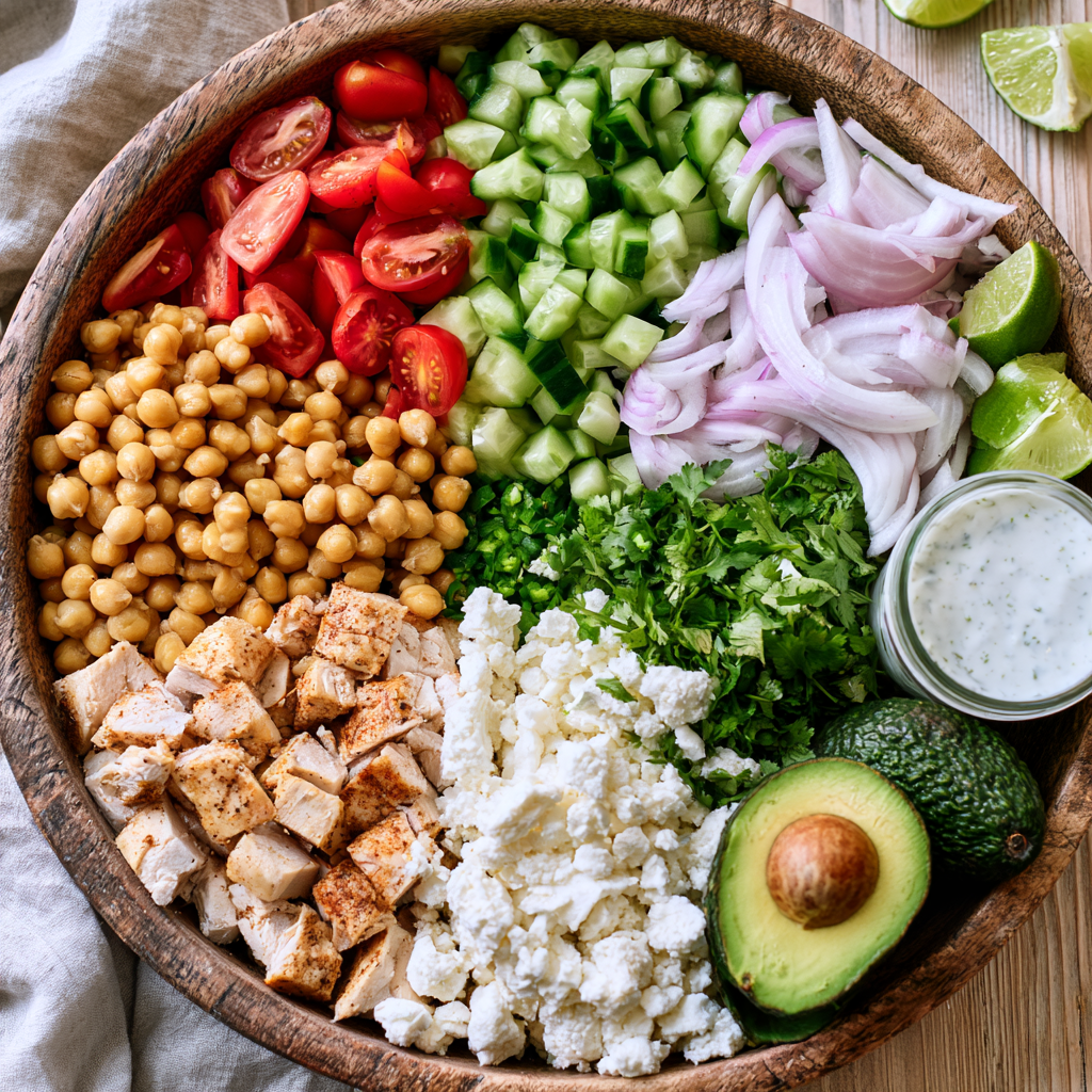 High-Protein Avocado Salad Before Mixing