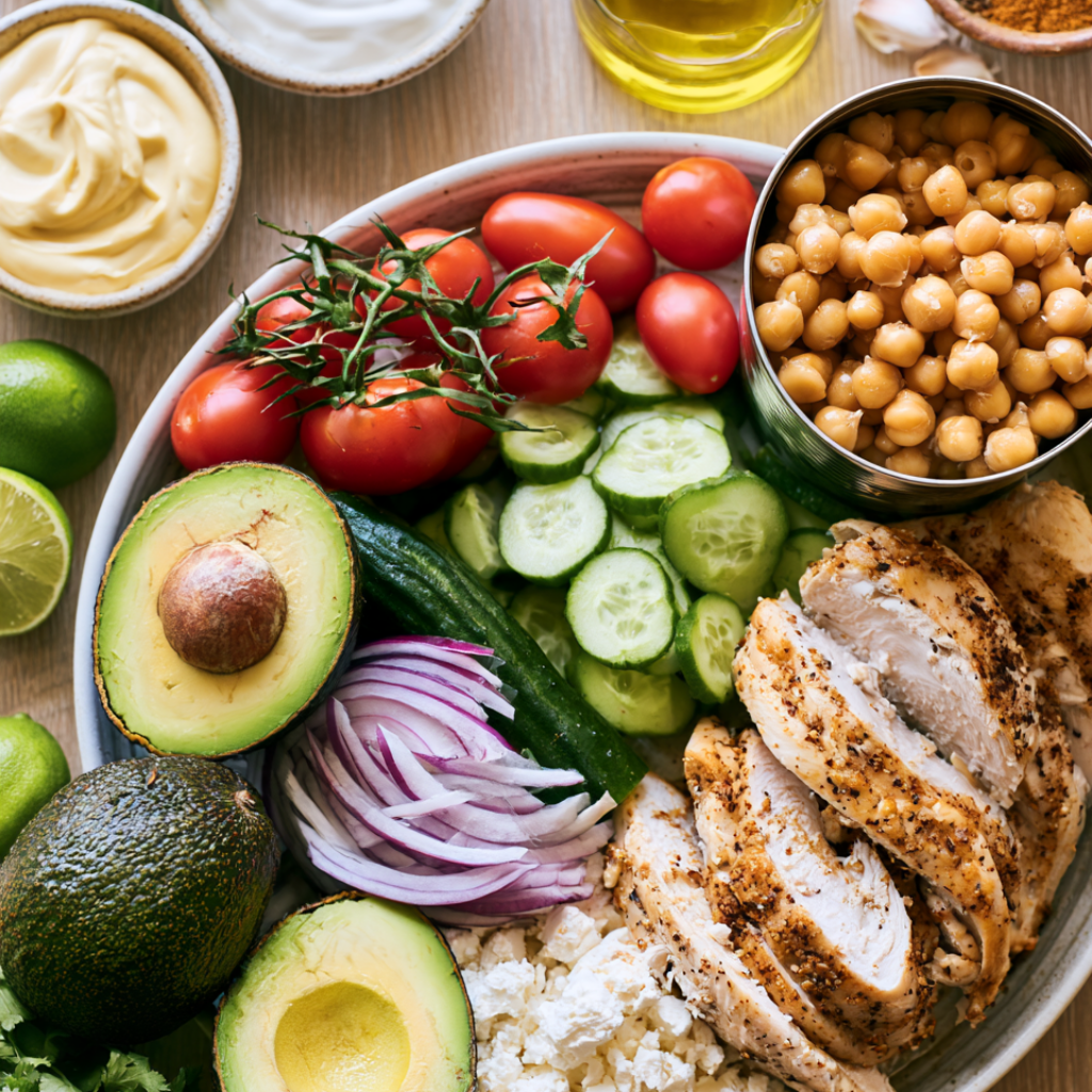 High-Protein Avocado Salad Ingredients