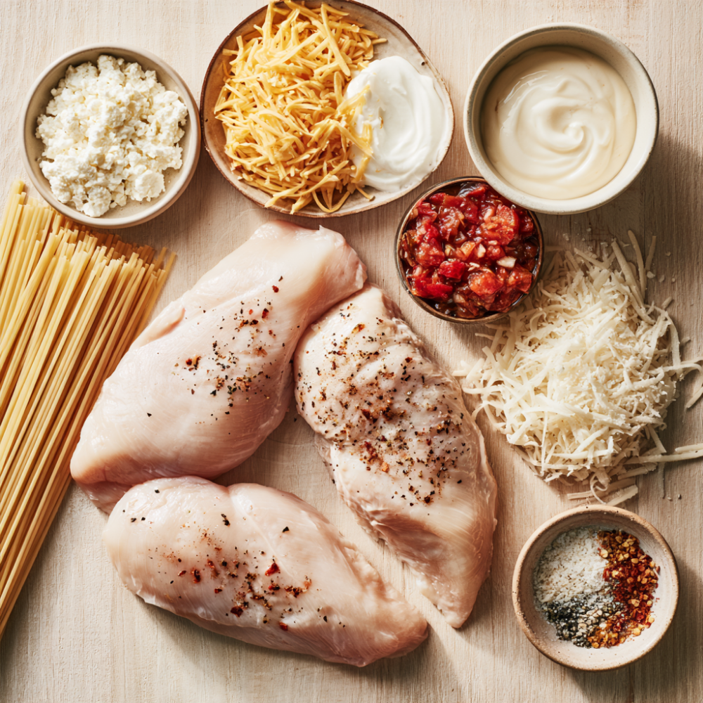 High-Protein Baked Chicken Spaghetti Ingredients