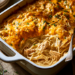 High-Protein Baked Chicken Spaghetti -baking dish