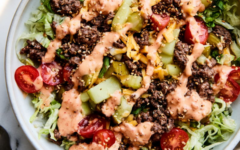 High-Protein Big Mac Salad -Served