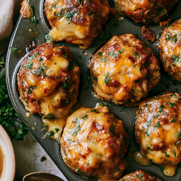 High-Protein Cheesy Bacon Cheddar Mini Meatloaves