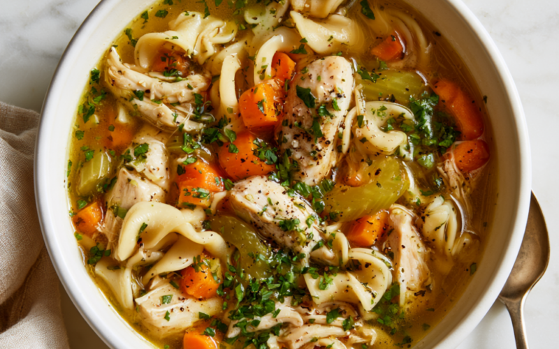 High-Protein Chicken Noodle Soup