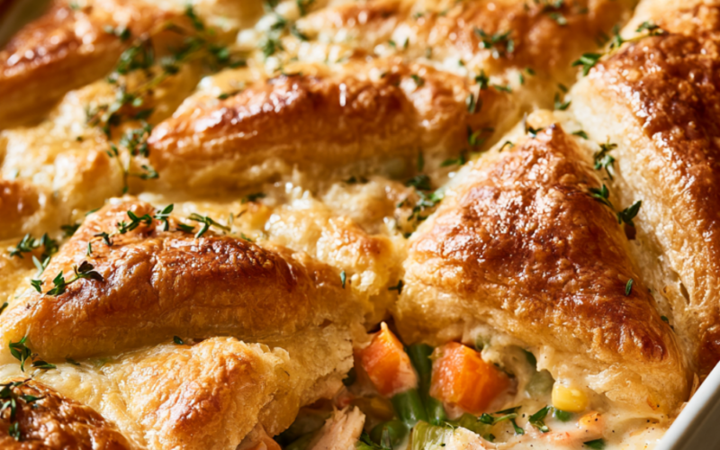 High-Protein Chicken Pot Pie Casserole